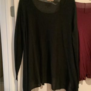 Black and maroon cape-like oversized cotton shirts that hide everything!
